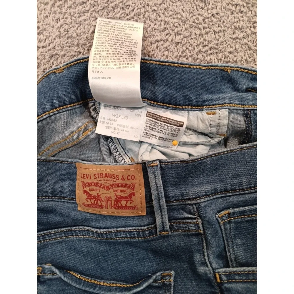 Levi's 720 High Rise Super Skinny Women's W27 L30 Blue Denim Jeans Stretch‎